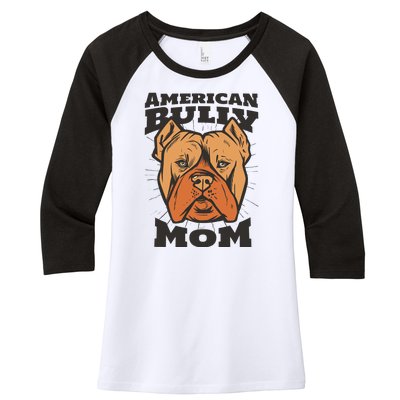 American Bully Mom Women's Tri-Blend 3/4-Sleeve Raglan Shirt