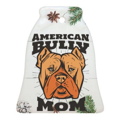 American Bully Mom Ceramic Bell Ornament