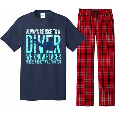 Always Be Nice To A Diver Scuba Diving Diver Gift Pajama Set