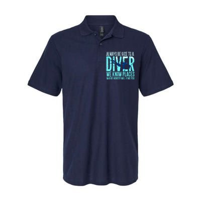 Always Be Nice To A Diver Scuba Diving Diver Gift Softstyle Adult Sport Polo