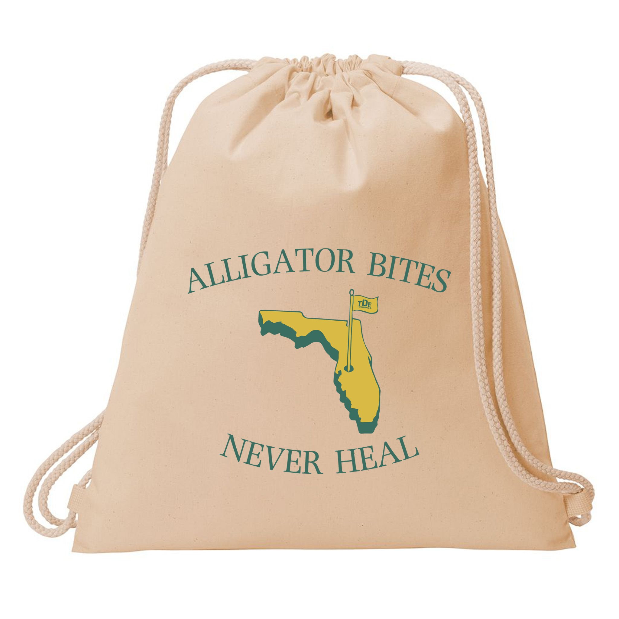 Alligator Bites Never Heal Florida Drawstring Bag