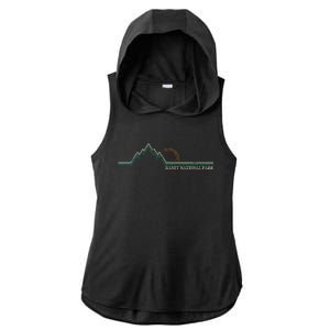 Alberta Banff National Park Canada Adventure Ladies PosiCharge Tri-Blend Wicking Draft Hoodie Tank