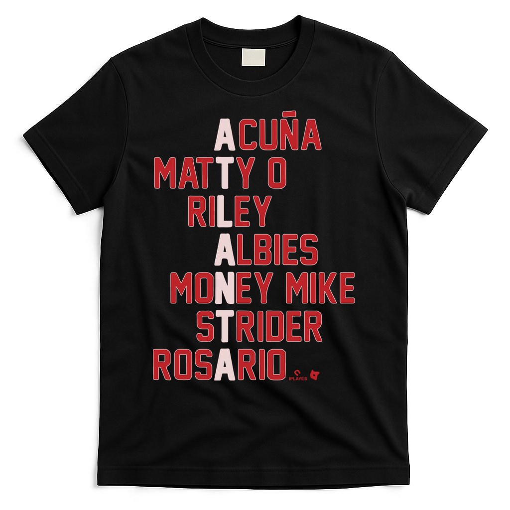 Atlanta Baseball Names Acuna Matty O Riley Albies Money Mike Strider Rosario Shi T-Shirt