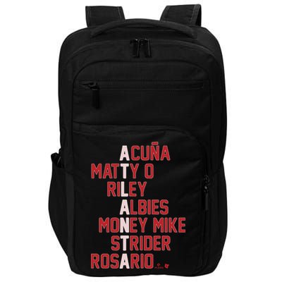 Atlanta Baseball Names Acuna Matty O Riley Albies Money Mike Strider Rosario Shi Impact Tech Backpack
