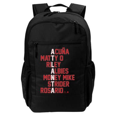 Atlanta Baseball Names Acuna Matty O Riley Albies Money Mike Strider Rosario Shi Backpack