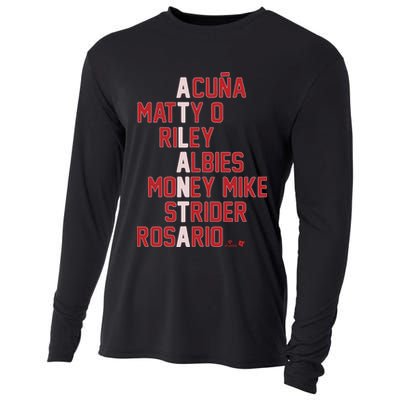 Atlanta Baseball Names Acuna Matty O Riley Albies Money Mike Strider Rosario Shi Cooling Performance Long Sleeve Crew