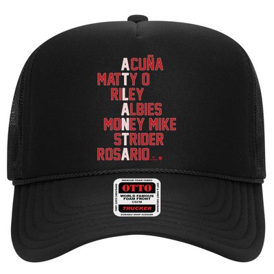 Atlanta Baseball Names Acuna Matty O Riley Albies Money Mike Strider Rosario Shi Hat