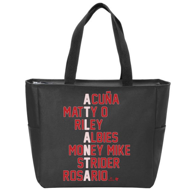 Atlanta Baseball Names Acuna Matty O Riley Albies Money Mike Strider Rosario Shi Zip Tote Bag