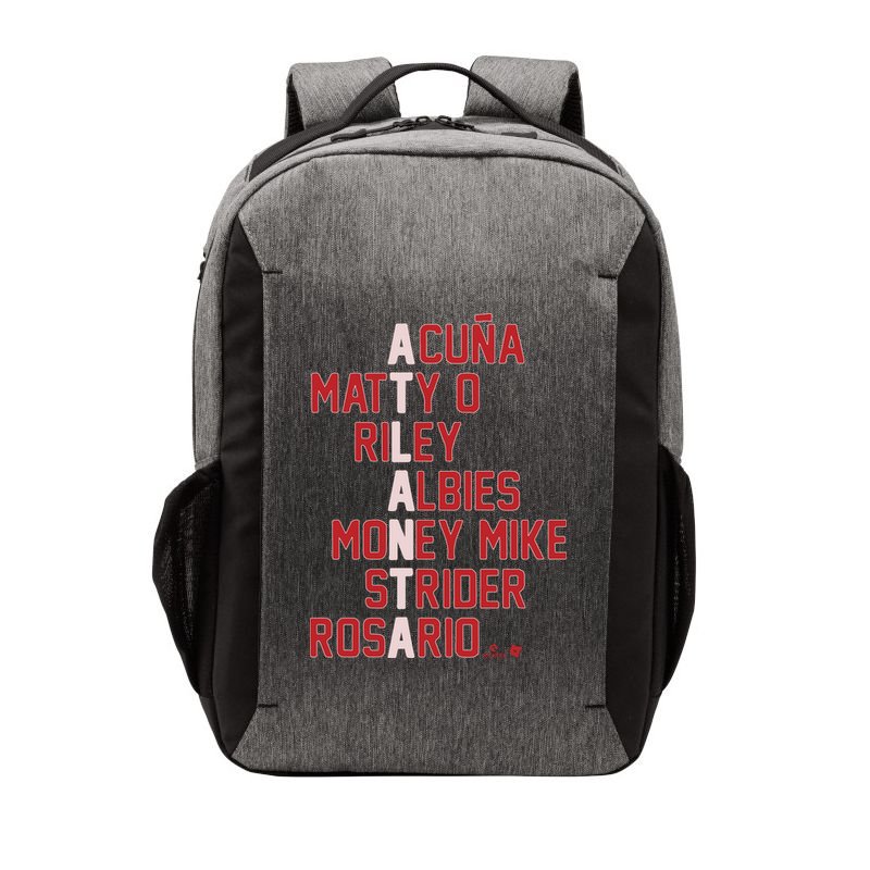 Atlanta Baseball Names Acuna Matty O Riley Albies Money Mike Strider Rosario Shi Vector Backpack