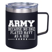Army Because No One Played Navy As A Kid Funny Army Says 12oz Stainless Steel Coffee Mug