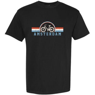 Amsterdam Bicycle Netherlands Holland Dutch Bike Vintage Gift Garment-Dyed Heavyweight T-Shirt