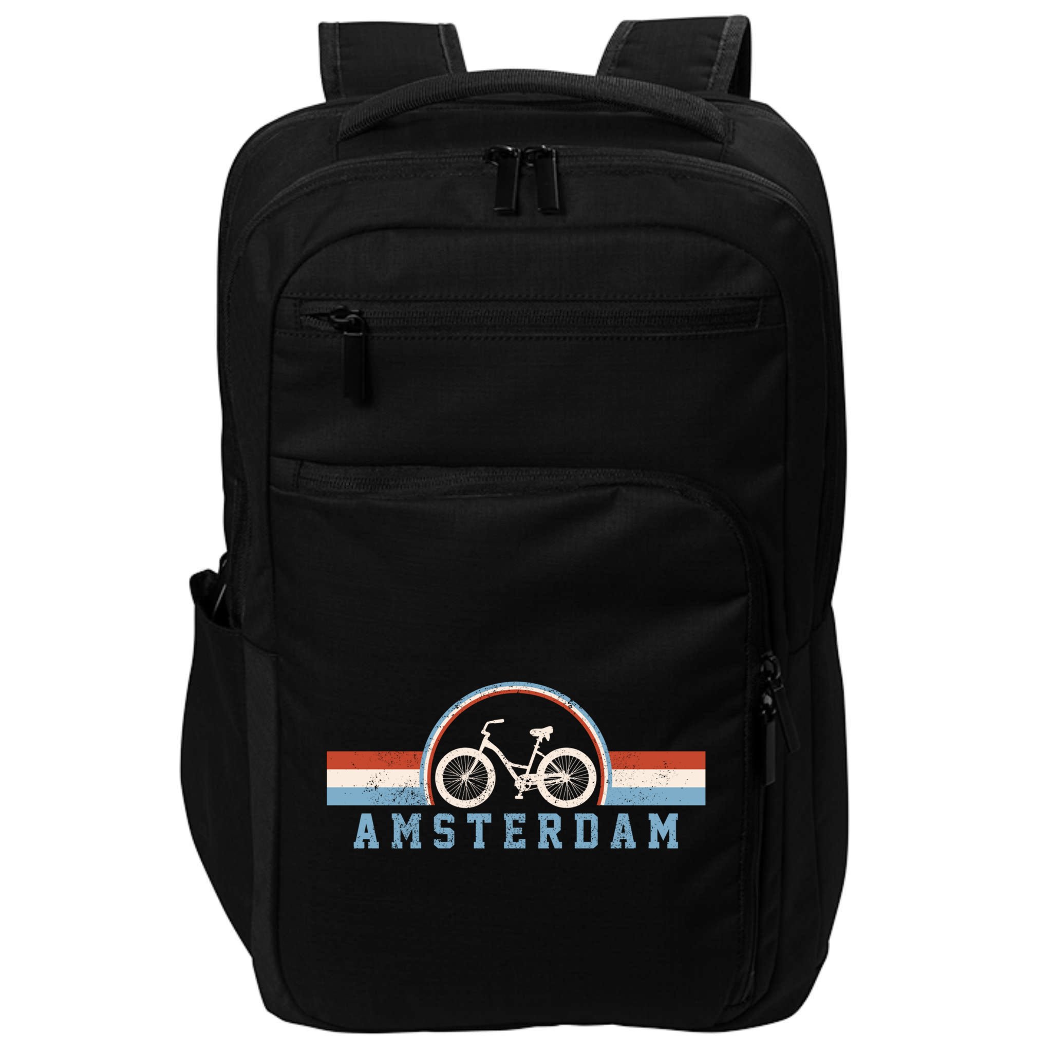 Amsterdam Bicycle Netherlands Holland Dutch Bike Vintage Gift Impact Tech Backpack