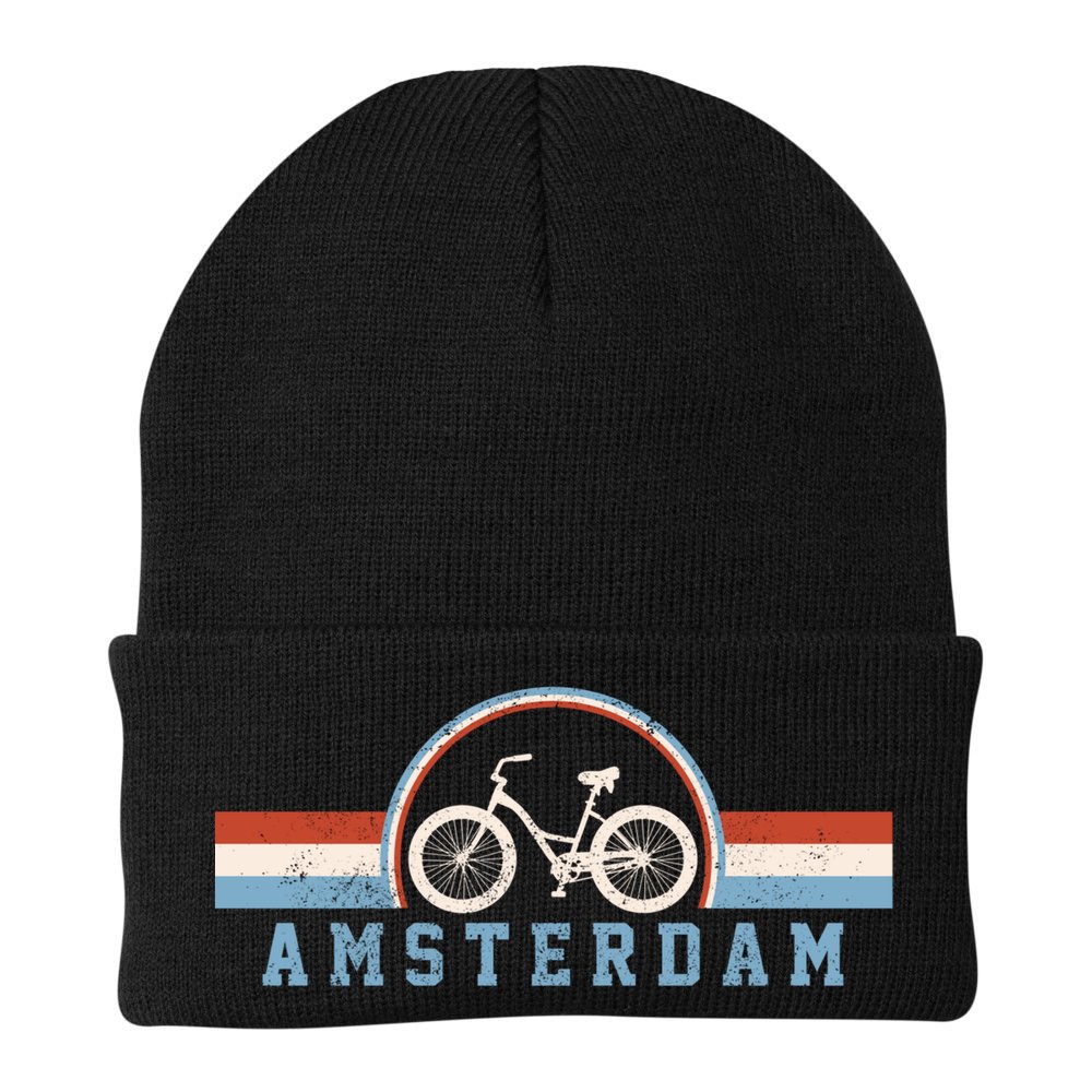 Amsterdam Bicycle Netherlands Holland Dutch Bike Vintage Gift Beanie