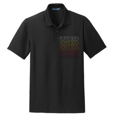 Atlantic Beach Nc Vintage Style North Carolina Dry Zone Grid Polo