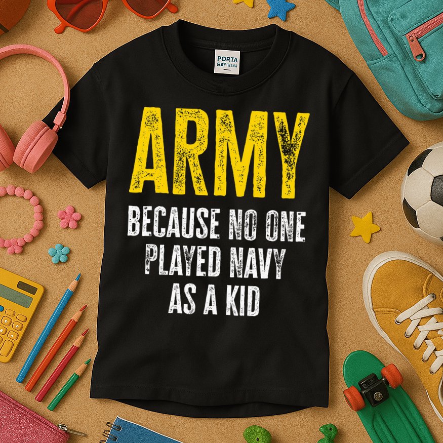 Army Because No One Played Kids T-Shirt