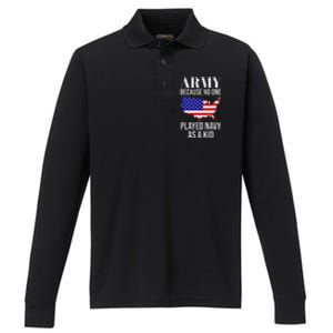 Army Because No One Played As A Funny Army Says Performance Long Sleeve Polo