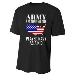 Army Because No One Played As A Funny Army Says Performance Sprint T-Shirt