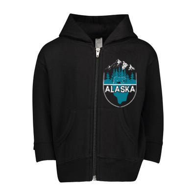 Alaska Bear Nature Alaskan Mountains Toddler Zip Fleece Hoodie