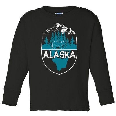 Alaska Bear Nature Alaskan Mountains Toddler Long Sleeve Shirt