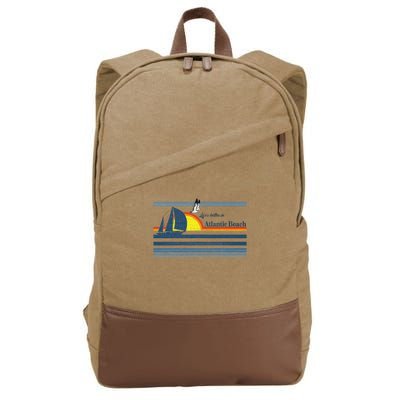 Atlantic Beach Nc North Carolina Gift Beach Cotton Canvas Backpack