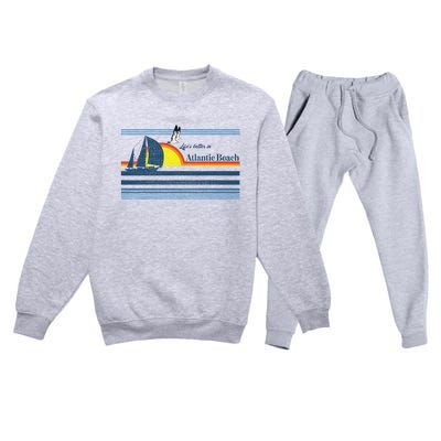 Atlantic Beach Nc North Carolina Gift Beach Premium Crewneck Sweatsuit Set