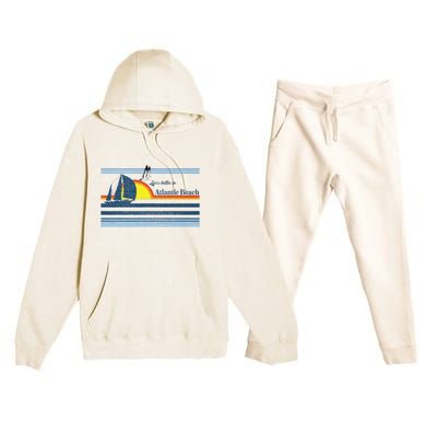 Atlantic Beach Nc North Carolina Gift Beach Premium Hooded Sweatsuit Set