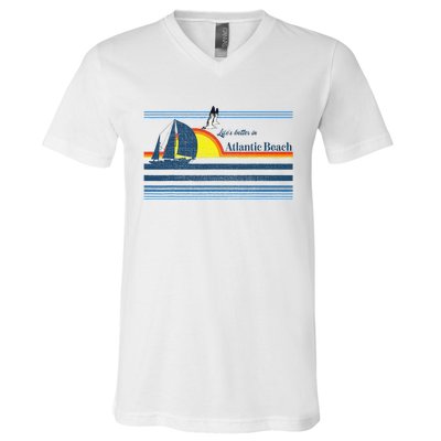 Atlantic Beach Nc North Carolina Gift Beach V-Neck T-Shirt