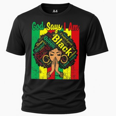 Awesome Black Natural Juneteenth God Says I Am Costume Performance Shirt