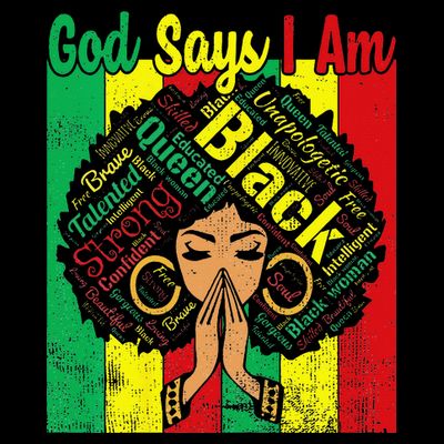 Awesome Black Natural Juneteenth God Says I Am Costume T-Shirt
