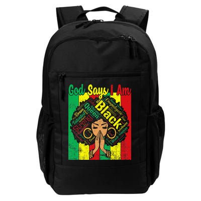 Awesome Black Natural Juneteenth God Says I Am Costume Backpack