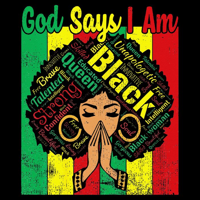 Awesome Black Natural Juneteenth God Says I Am Costume Bucket Hat