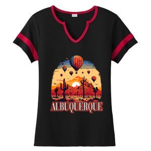 Albuquerque Balloon New Mexico Hot Air Balloon Ladies Halftime Notch Neck Tee