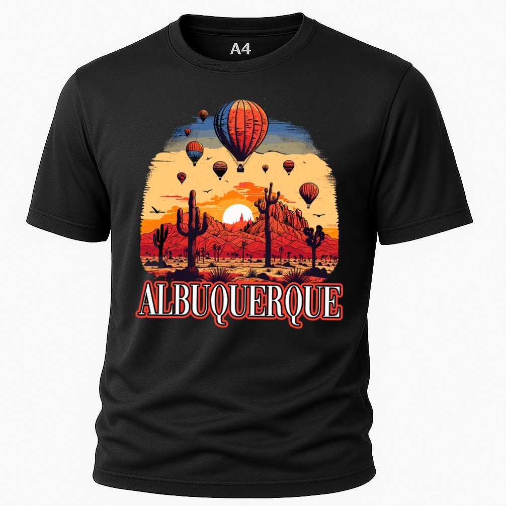 Albuquerque Balloon New Mexico Hot Air Balloon Cooling Performance Crew T-Shirt