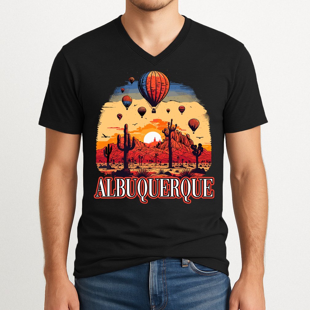 Albuquerque Balloon New Mexico Hot Air Balloon V-Neck T-Shirt