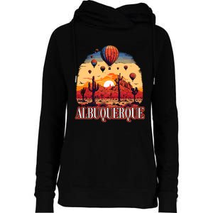 Albuquerque Balloon New Mexico Hot Air Balloon Womens Funnel Neck Pullover Hood