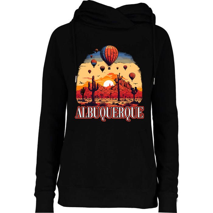 Albuquerque Balloon New Mexico Hot Air Balloon Womens Funnel Neck Pullover Hood