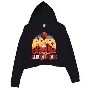 Albuquerque Balloon New Mexico Hot Air Balloon Crop Fleece Hoodie