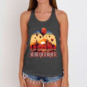 Albuquerque Balloon New Mexico Hot Air Balloon Women's Knotted Racerback Tank