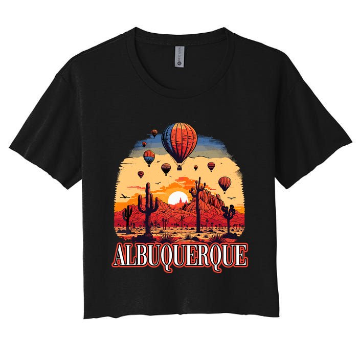 Albuquerque Balloon New Mexico Hot Air Balloon Women's Crop Top Tee