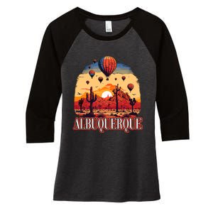 Albuquerque Balloon New Mexico Hot Air Balloon Women's Tri-Blend 3/4-Sleeve Raglan Shirt