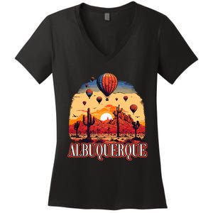 Albuquerque Balloon New Mexico Hot Air Balloon Women's V-Neck T-Shirt