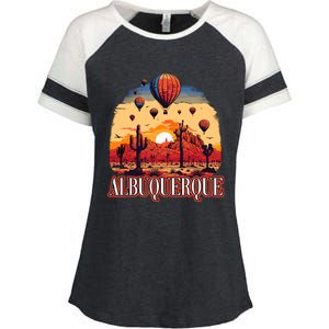 Albuquerque Balloon New Mexico Hot Air Balloon Enza Ladies Jersey Colorblock Tee