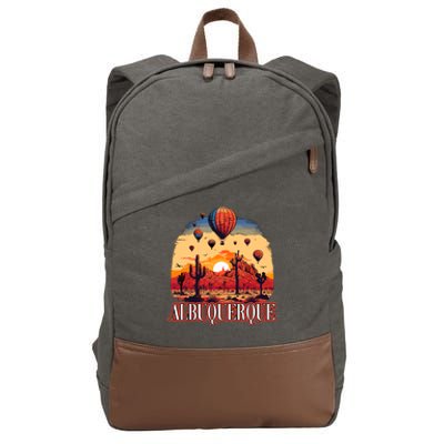 Albuquerque Balloon New Mexico Hot Air Balloon Cotton Canvas Backpack