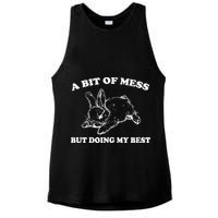 A Bit Of A Mess But Doing My Best Retro Funny Rabbit Ladies PosiCharge Tri-Blend Wicking Tank