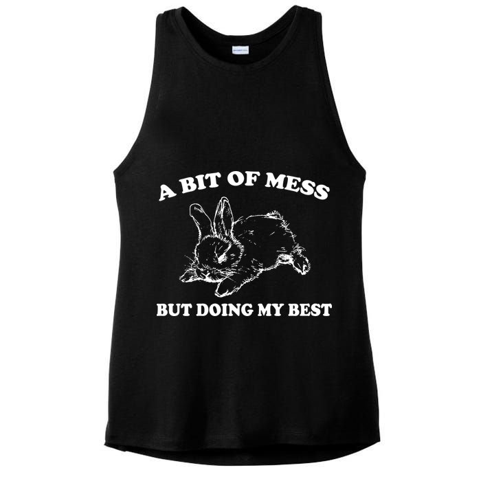 A Bit Of A Mess But Doing My Best Retro Funny Rabbit Ladies PosiCharge Tri-Blend Wicking Tank