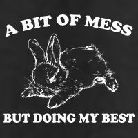 A Bit Of A Mess But Doing My Best Retro Funny Rabbit 7 Panel Mesh Trucker Snapback Hat
