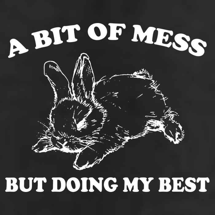 A Bit Of A Mess But Doing My Best Retro Funny Rabbit 7 Panel Mesh Trucker Snapback Hat