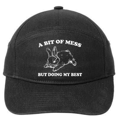 A Bit Of A Mess But Doing My Best Retro Funny Rabbit 7-Panel Snapback Hat