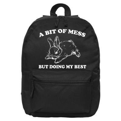 A Bit Of A Mess But Doing My Best Retro Funny Rabbit 16 in Basic Backpack