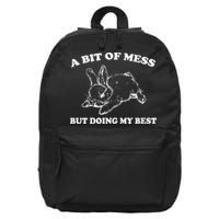 A Bit Of A Mess But Doing My Best Retro Funny Rabbit 16 in Basic Backpack